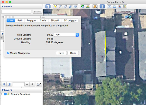 Google Earth measure