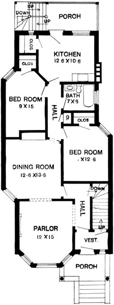 Two-Flat Floor Plan